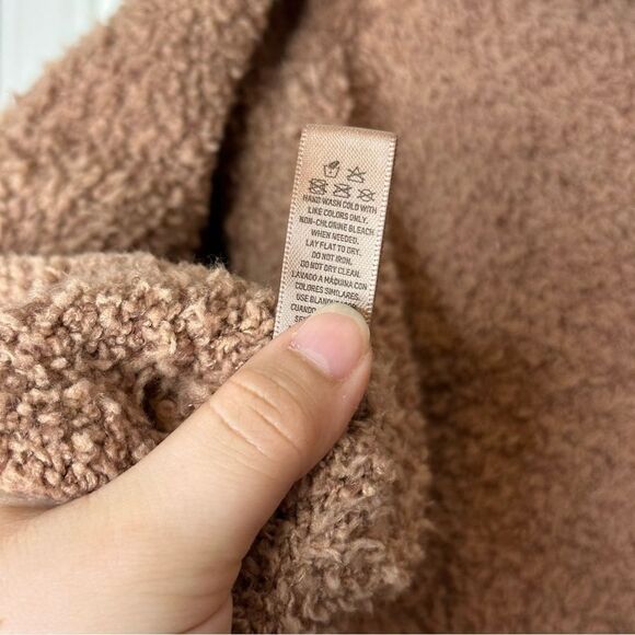 SKIMS Camel Tan Teddy Sherpa Wrap Crop Top Sz L / XL Streetwear Loungewear Cozy - Picture 7 of 7